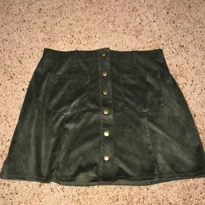 Velvet High Waisted Mini Skirt
